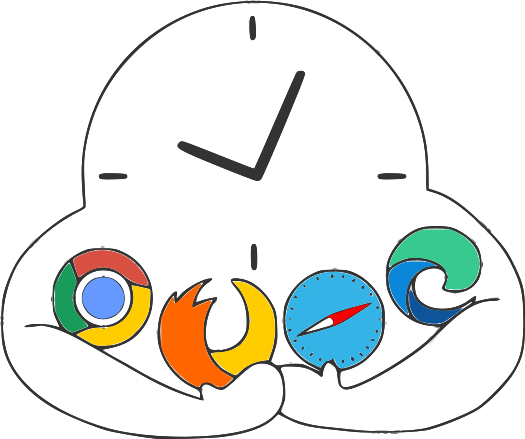 Timebit Marketing Image, Clock Holding Browsers
